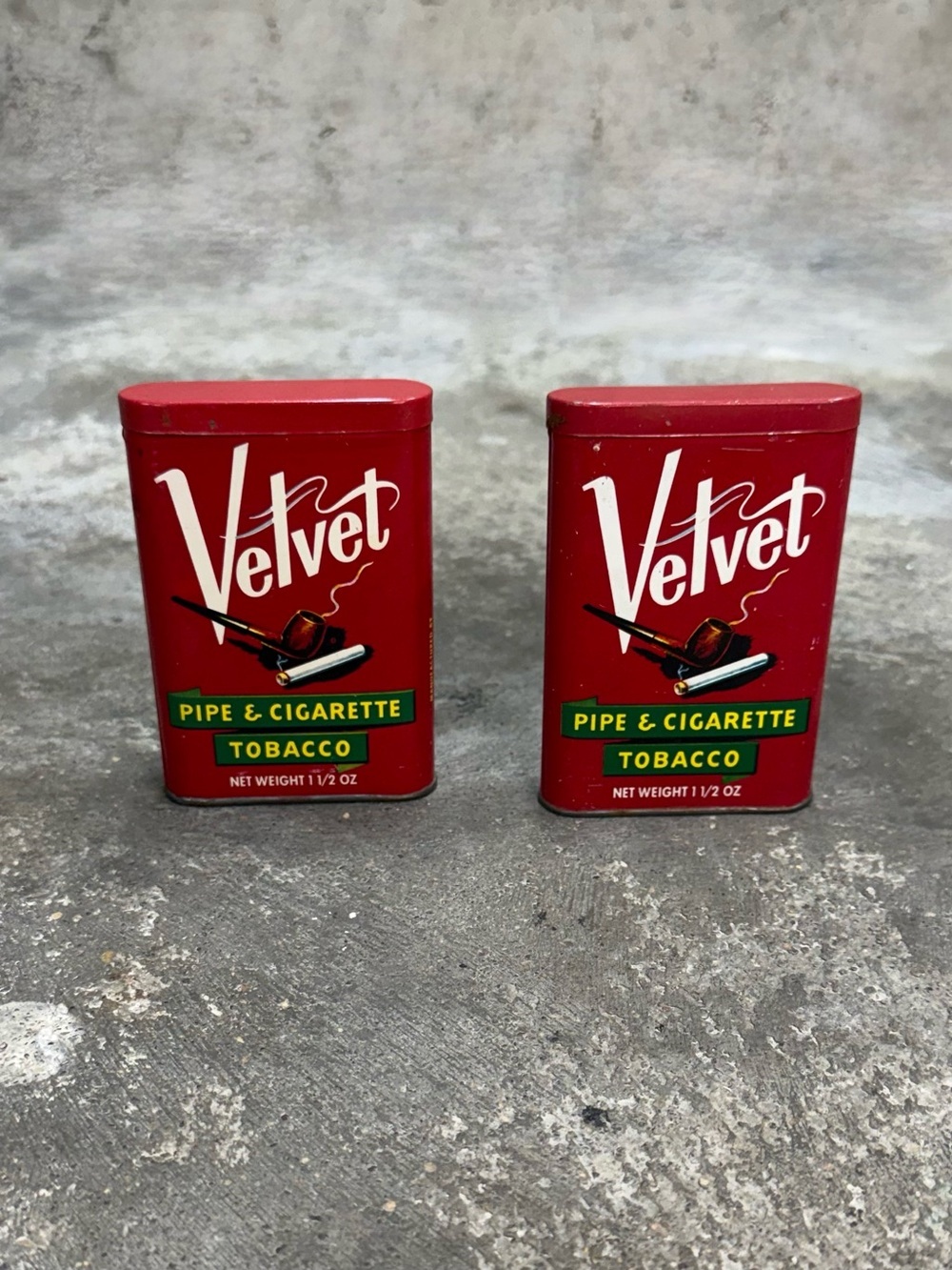 Vintage Velvet Tobacco Advertising Tins Lot of 2 Empty USA